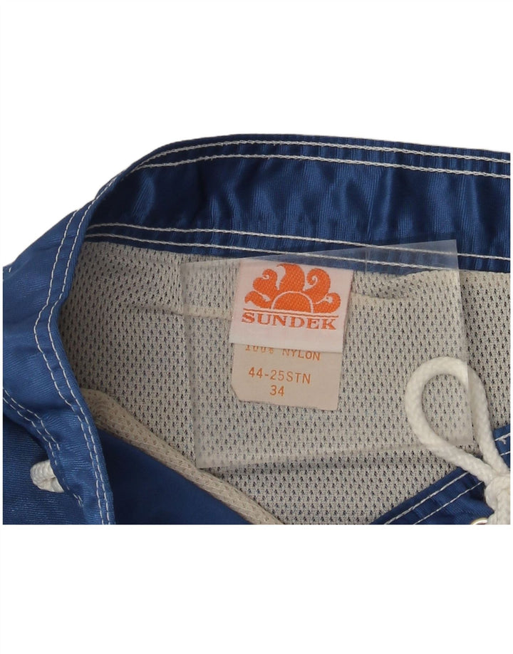 Męskie spodenki kąpielowe Sundek, duże, nylonowe paski w niebieskie paski