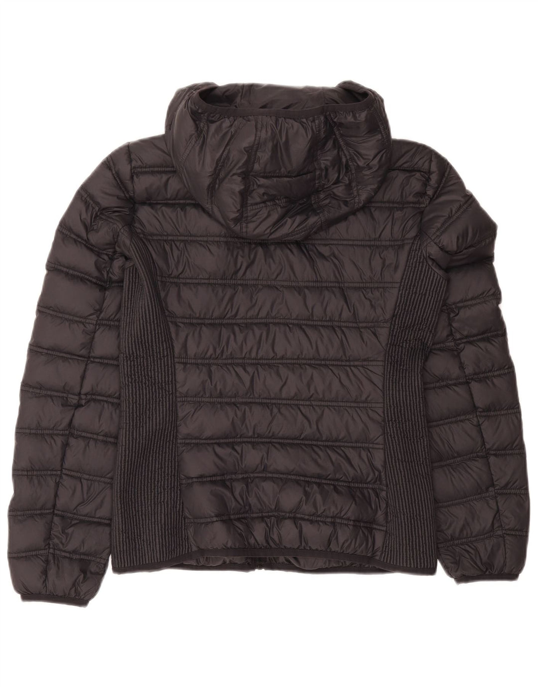 Ocieplana kurtka damska z kapturem w stylu vintage UK 12 Średni szary, blokowy poliamid