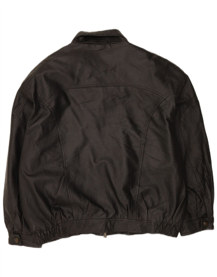 Vintage męska skórzana kurtka UK 42 XL czarna skóra