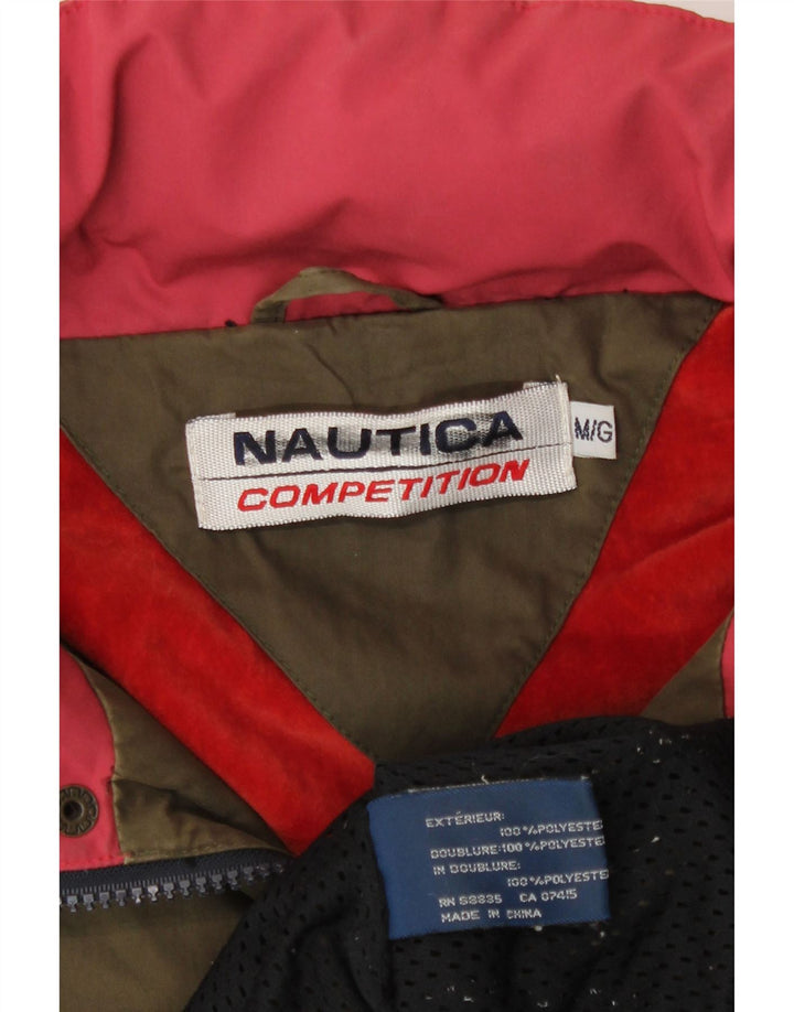 Męska kurtka przeciwdeszczowa z kapturem Nautica UK 38, średni khaki, poliester