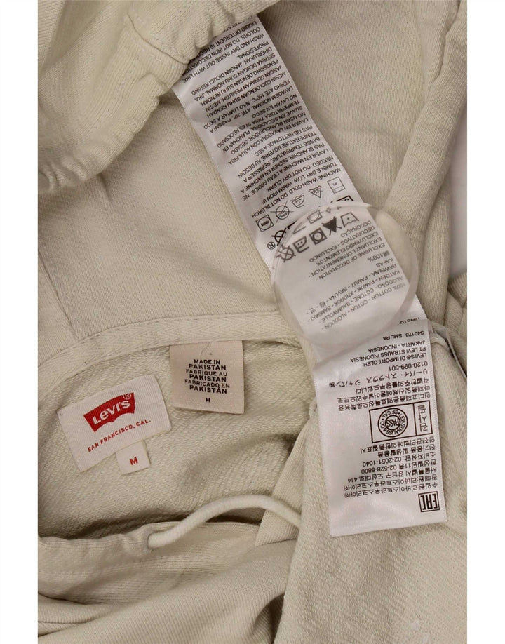 Męski sweter z kapturem Levi's z grafiką, średniej wielkości, biały, bawełniany