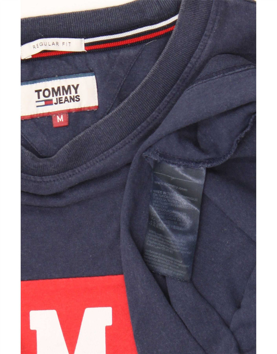 Męska koszulka z grafiką Tommy Hilfiger Top, średni granatowy kolor