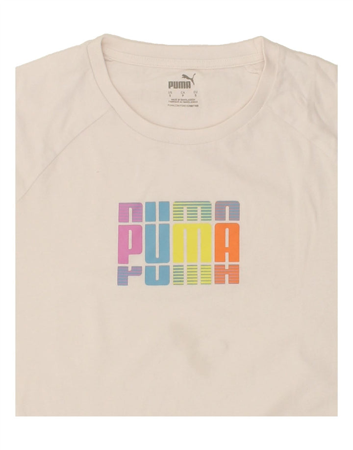 PUMA Mens Graphic T-Shirt Top Small White Cotton Vintage Puma and Second-Hand Puma from Messina Hembry 