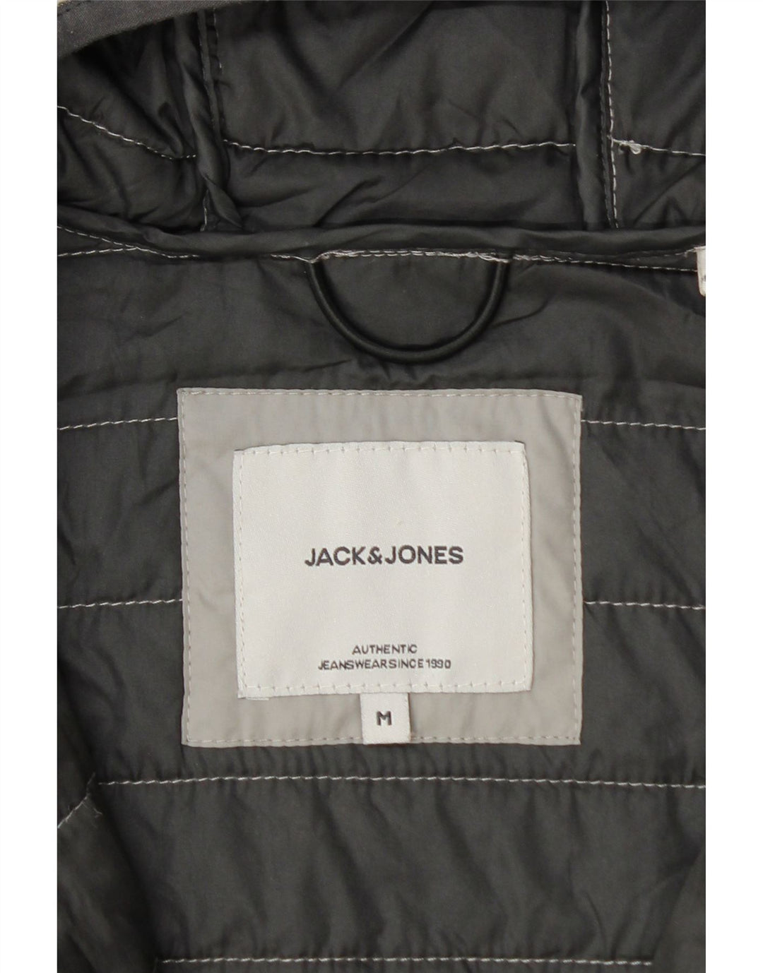 Męska ocieplana kurtka z kapturem Jack & Jones UK 38 w kolorze średnioszarym