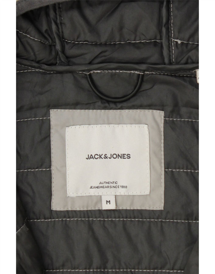 Męska ocieplana kurtka z kapturem Jack & Jones UK 38 w kolorze średnioszarym