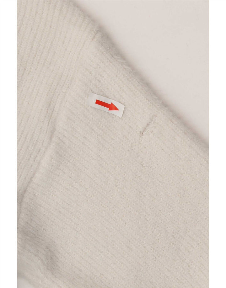 Damski sweter Zara z dekoltem w kształcie litery V, UK 10, mały, biały poliester