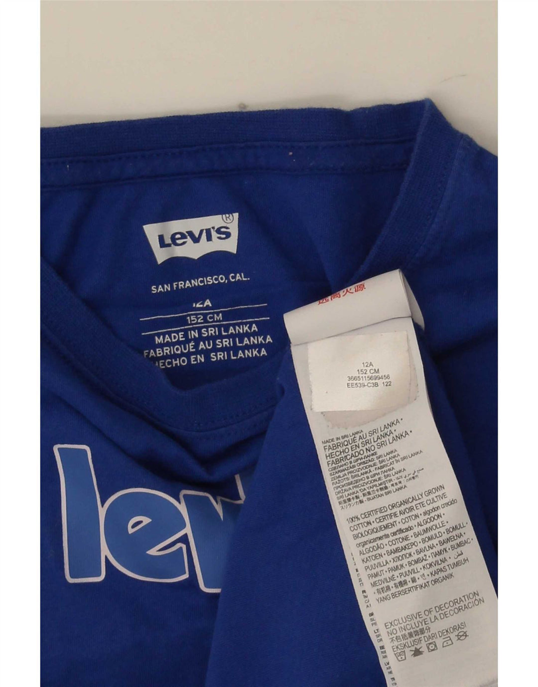 Chłopięcy T-shirt z grafiką Levi's Top 11-12 lat, niebieska bawełna