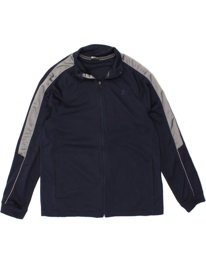 STARTER Mens Tracksuit Top Jacket Small Navy Blue Colourblock Polyester Vintage Starter and Second-Hand Starter from Messina Hembry 