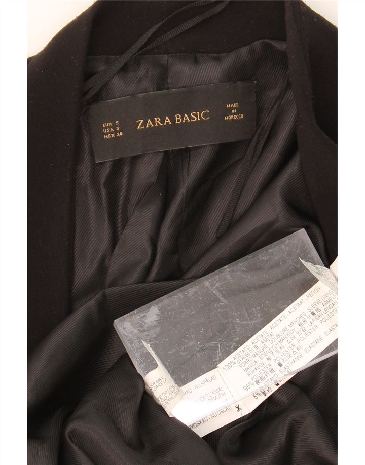 ZARA Womens Open Blazer Jacket UK 10 Small Black Acetate Vintage Zara and Second-Hand Zara from Messina Hembry 