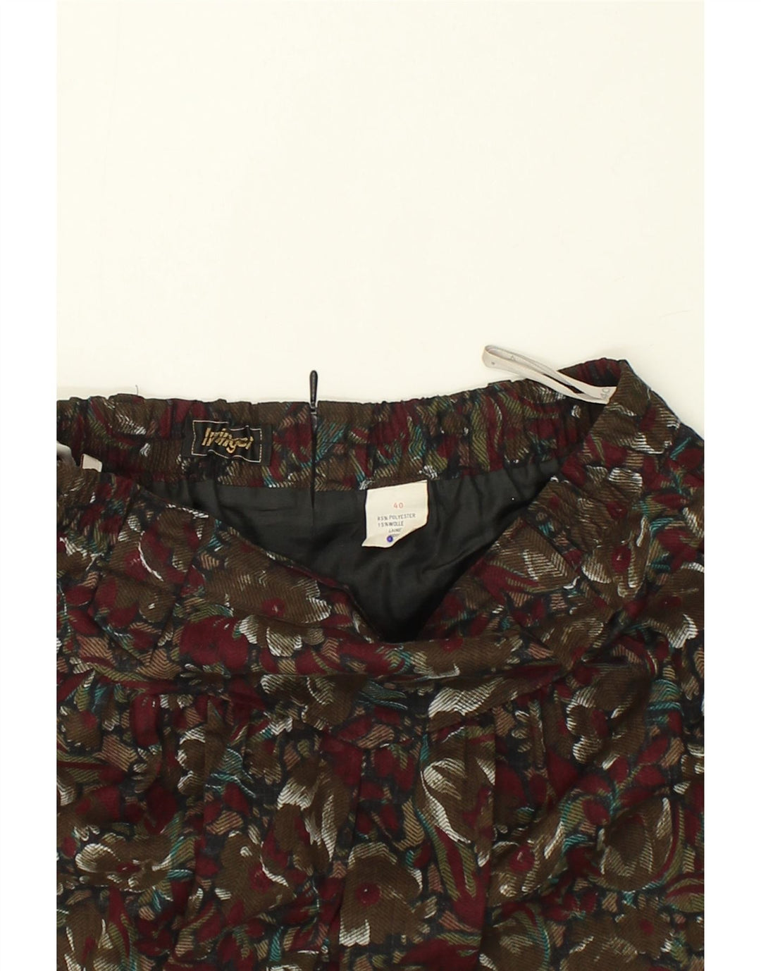 VINTAGE Womens A-Line Skirt IT 40 Small W28  Brown Floral Polyester Vintage Vintage and Second-Hand Vintage from Messina Hembry 