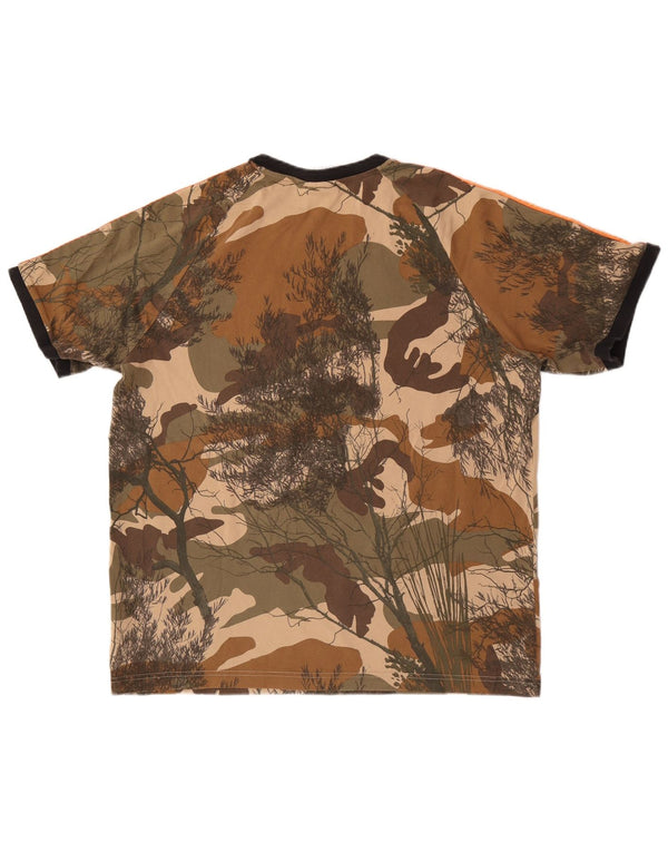 Adidas Męski T-Shirt Top Duży Wielobarwny Kamuflaż Bawełniany