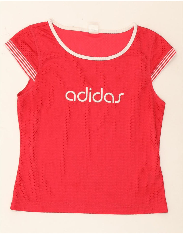Damska koszulka graficzna Adidas Top UK 12 Średni czerwony poliester