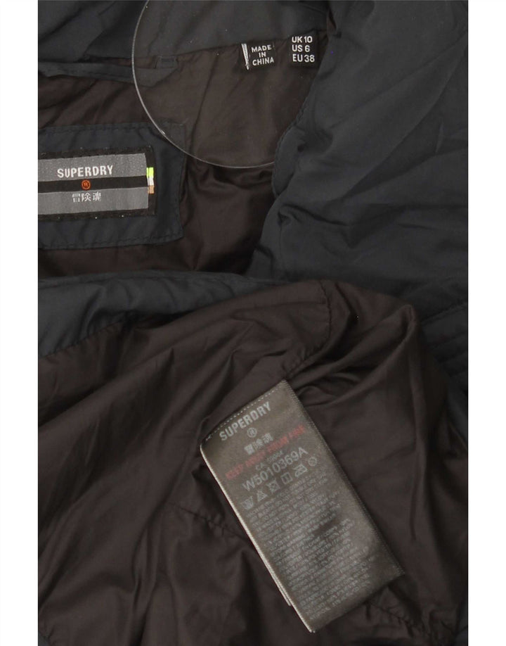 Damska ocieplana kurtka Superdry UK 10, mała, granatowa, poliester