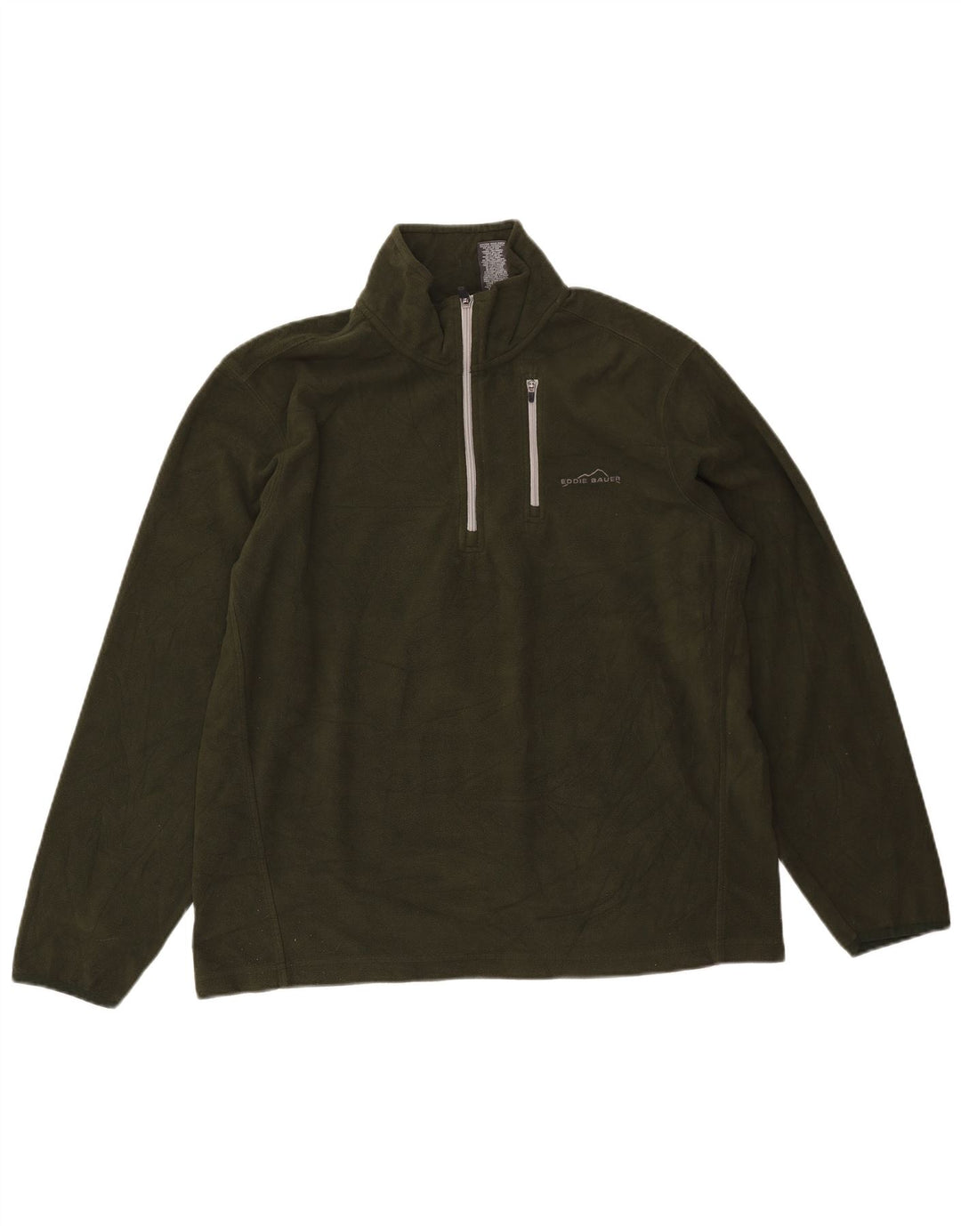 Męski sweter polarowy Eddie Bauer z zamkiem błyskawicznym, duży, zielony, z poliestru