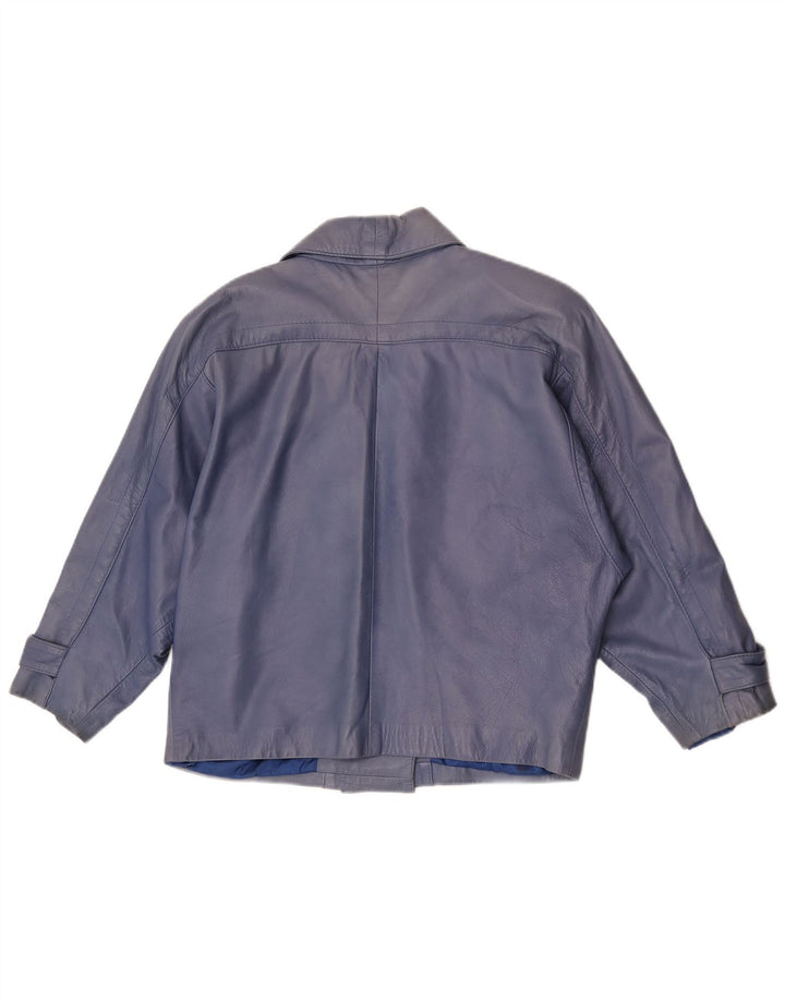 Vintage damska kurtka skórzana oversize EU 40 Medium Blue