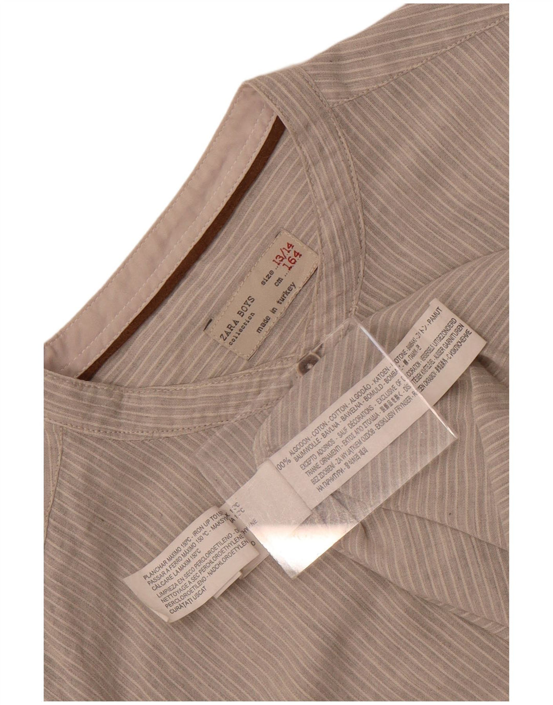 Koszula chłopięca Zara 13-14 lat, szara, bawełniana w prążki