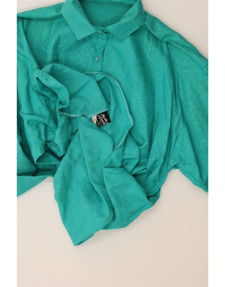 VINTAGE Womens Pullover Shirt EU 38 Medium Green Paisley Cotton Vintage Vintage and Second-Hand Vintage from Messina Hembry 