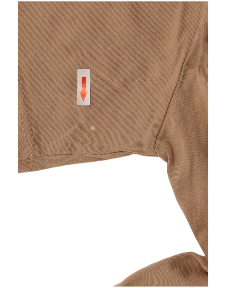 Damski T-shirt Nike o krótkim kroju, UK 14, średni beż, bawełna