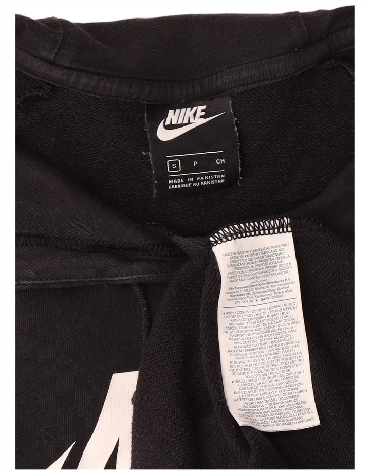 Damski sweter oversize z kapturem NIKE z grafiką UK 10, mały, czarny, bawełniany