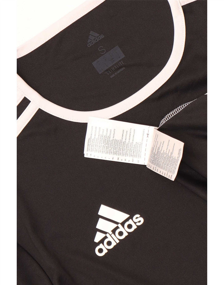 Adidas Męska koszulka Climalite Top, mała, czarna, z blokami kolorów, poliestrowa