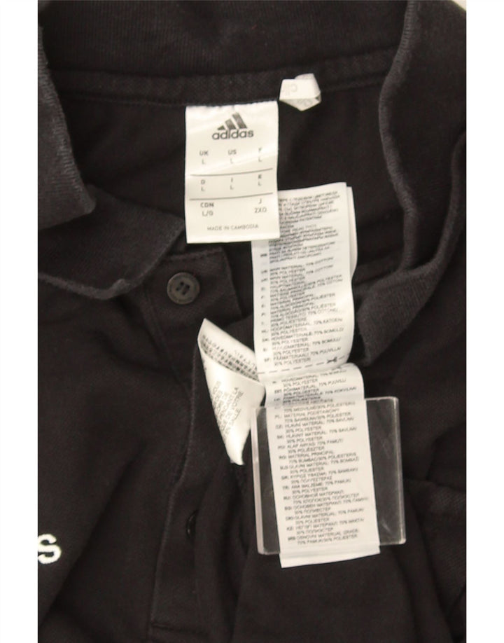 Męska koszulka polo Adidas Climalite, duża, czarna, bawełniana