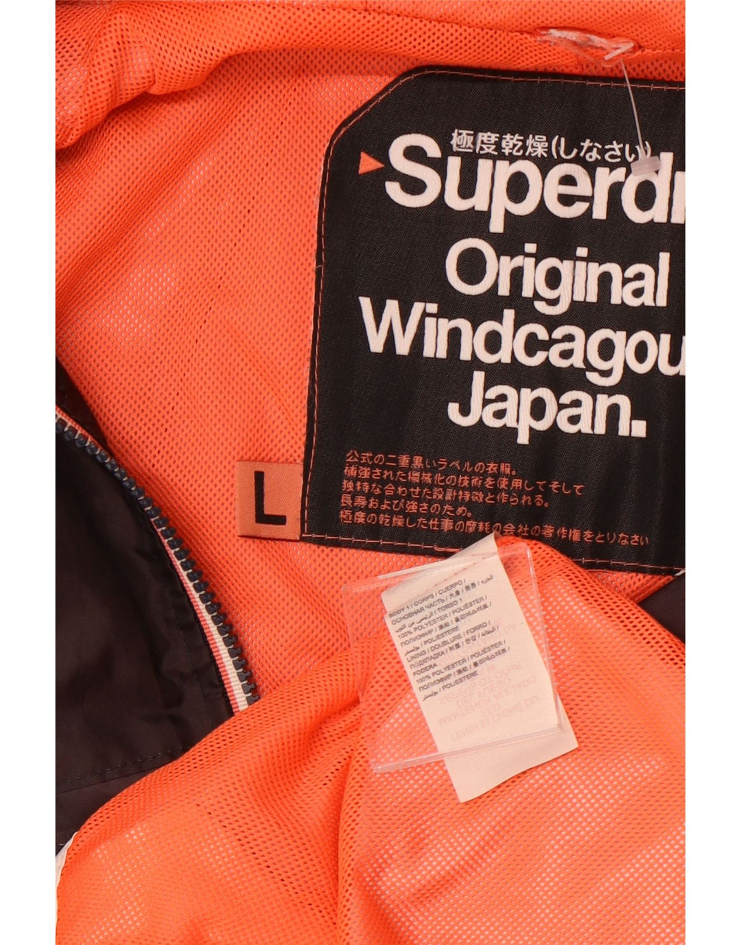 Damska kurtka wiatrówka SUPERDRY Windcagoule UK 16, duża, szara