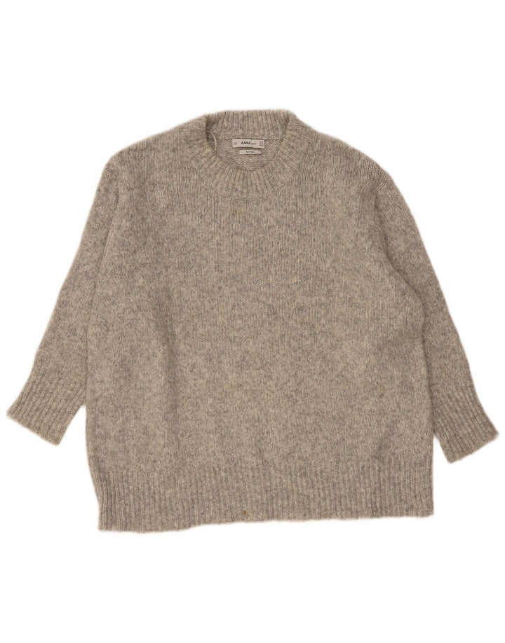 Sweter damski Zara Oversize z okrągłym dekoltem UK 10 Small Grey Flecked