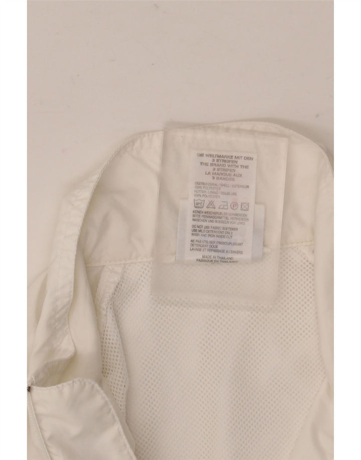 Adidas Męska bluza dresowa, mała, biała, poliestrowa