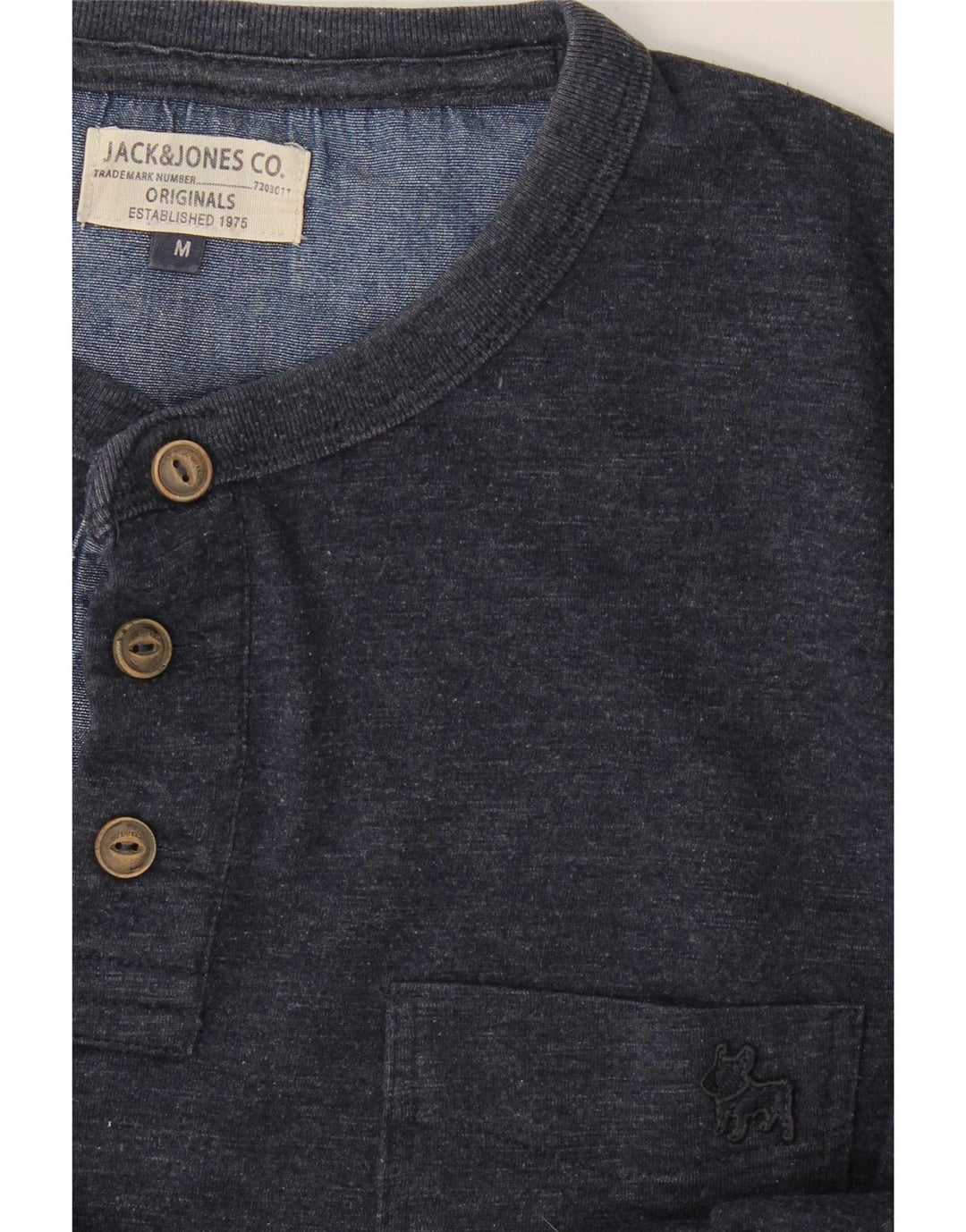 Męski top Jack & Jones z długim rękawem, średni, granatowy, nakrapiany