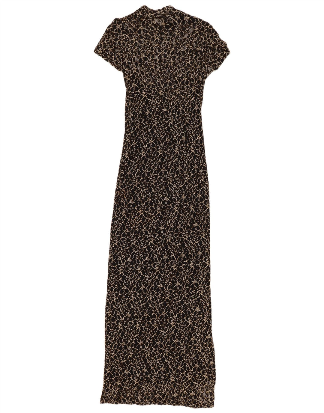 WALLIS Damska Petite Koronkowa Sukienka Maxi UK 8 Mała Czarna Kwiatowa Wiskoza