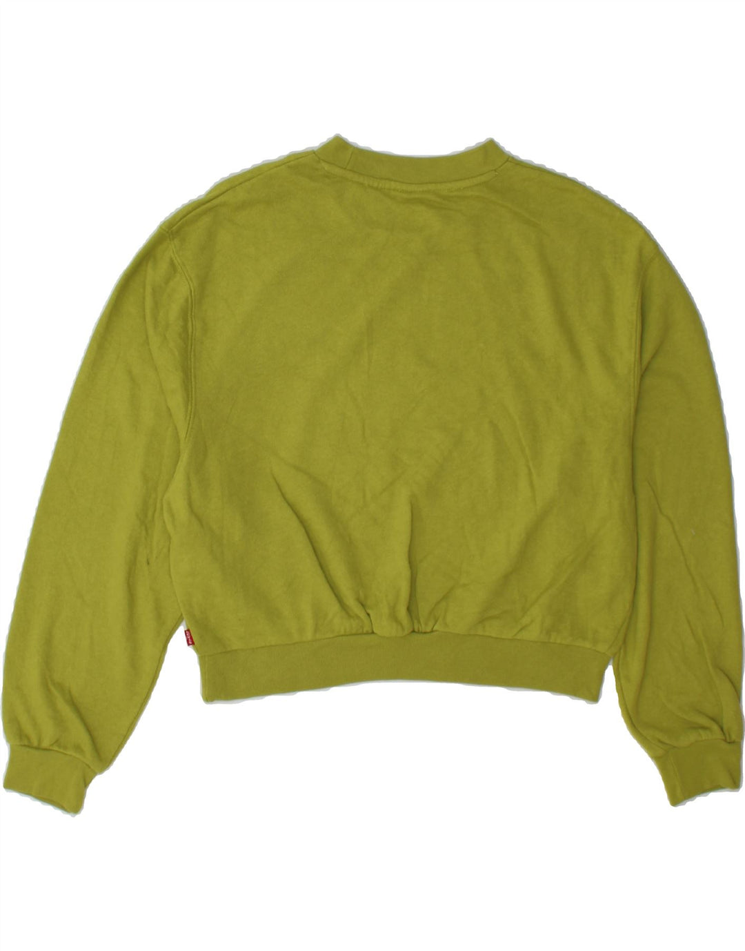 LEVI'S Womens Oversized Crop Sweatshirt Jumper UK 10 Small Green Floral Vintage Levi's and Second-Hand Levi's from Messina Hembry 