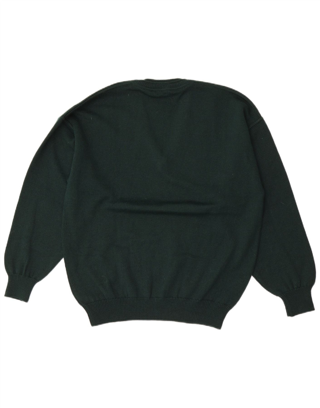 Męski sweter z dekoltem w serek White Sails, duży, zielony, wełniany