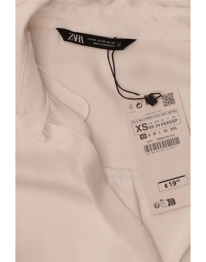 Damska koszula oversize ZARA UK 6 XS, biała, poliestrowa