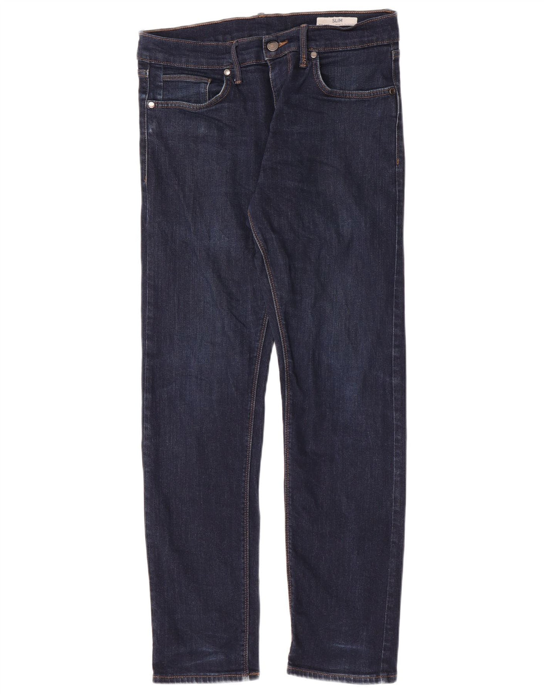 Marks & Spencer Męskie jeansy slim W32 L31 Granatowe, bawełniane