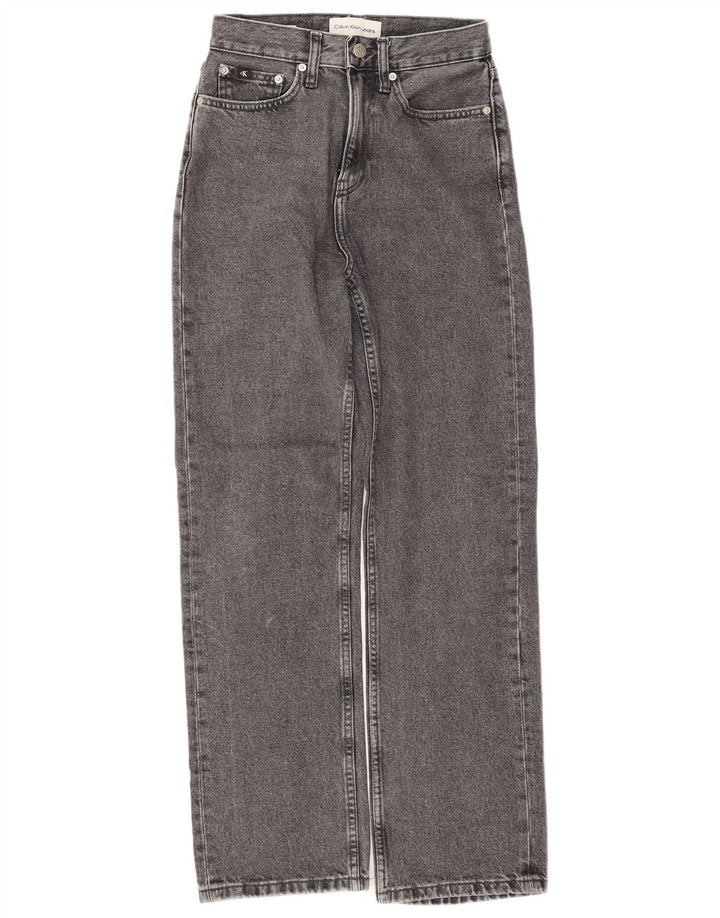 Damskie jeansy Calvin Klein z szeroką nogawką W26 L28 szare