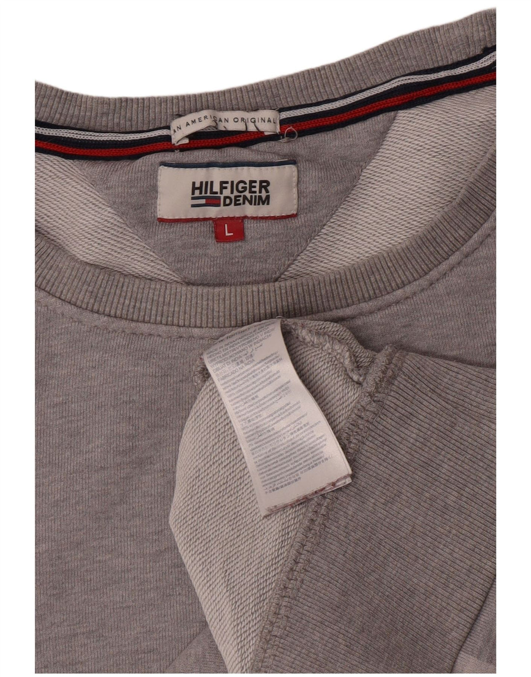 Męska bluza z grafiką Tommy Hilfiger, duża, szara, bawełniana