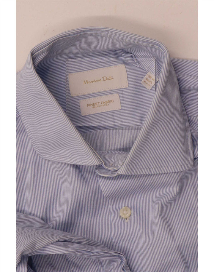 Koszula męska Massimo Dutti rozmiar 39 15 1/2 Średnioniebieskie prążki