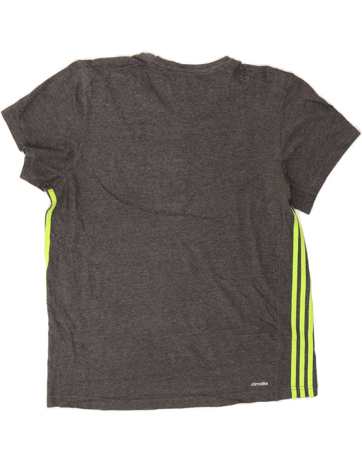 ADIDAS Mens Climalite T-Shirt Top Large Grey Cotton Vintage Adidas and Second-Hand Adidas from Messina Hembry 
