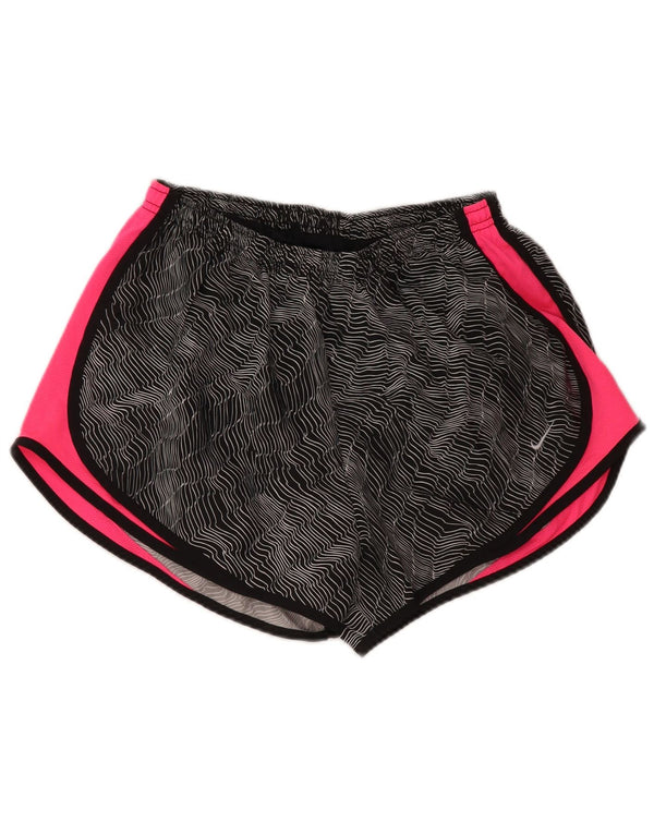 Damskie spodenki sportowe NIKE Dri Fit UK 16, duży, czarny poliester z blokami kolorów