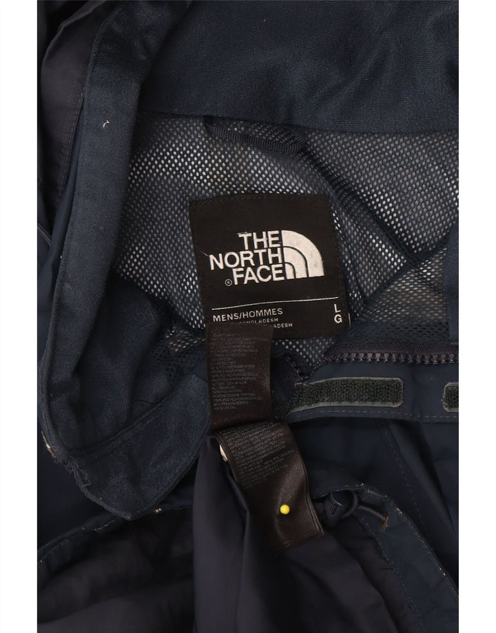 Męska kurtka przeciwdeszczowa z kapturem The North Face UK 40, duża, granatowa, z poliestru