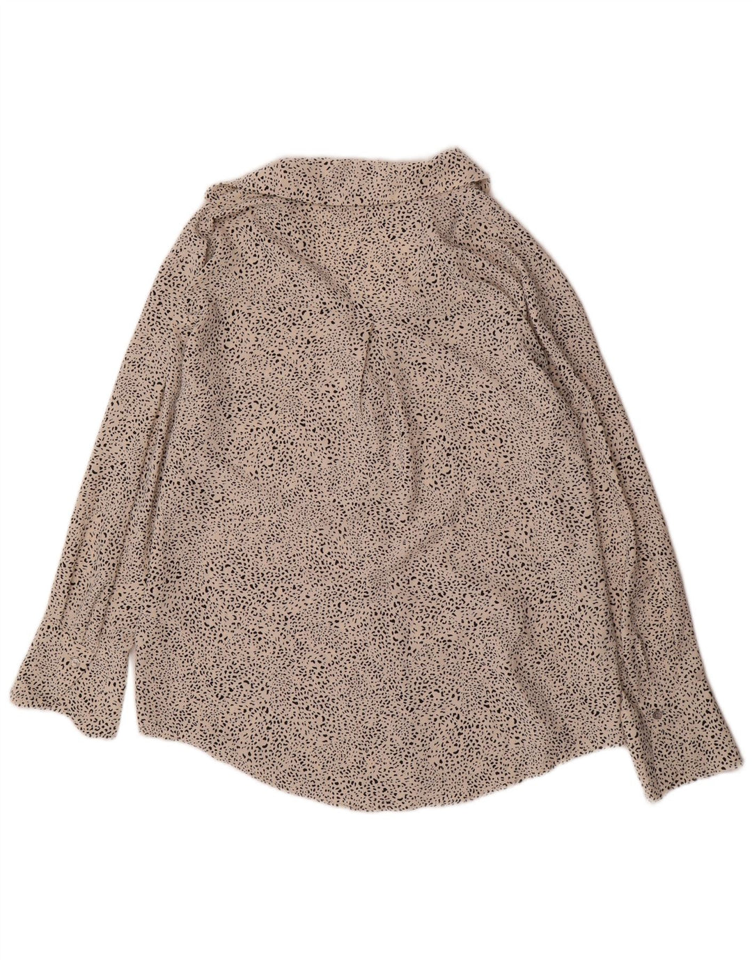 Damska bluzka koszulowa oversize Zara UK 10, mała, biała, w kropki, poliester