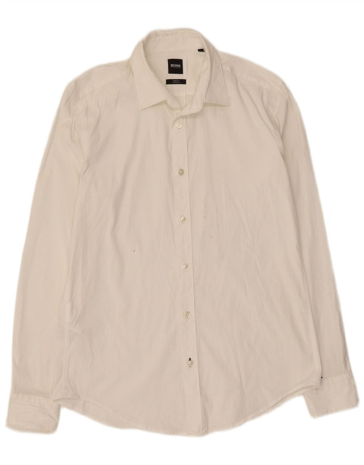 Koszula męska Hugo Boss Slim Fit, średnia biała bawełna