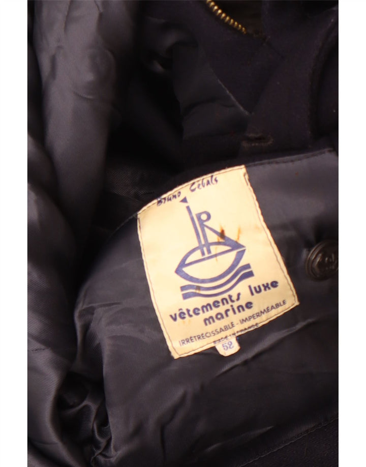 Vintage męski płaszcz grochowy IT 52 XL granatowy