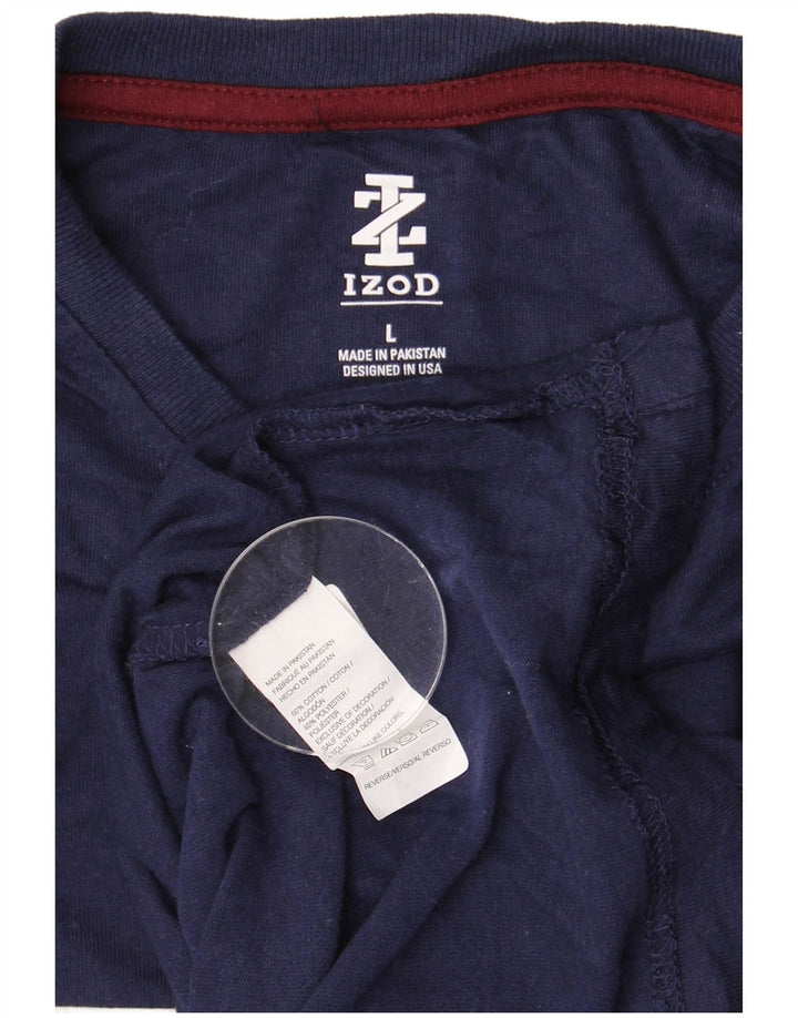 T-shirt męski IZOD, duży, bawełniany, w kolorze granatowym
