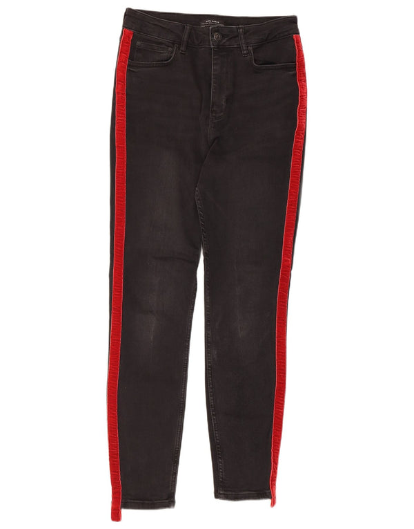 Damskie jeansy skinny Zara EU 38 Small W28 L26 Czarna bawełna z blokami kolorów