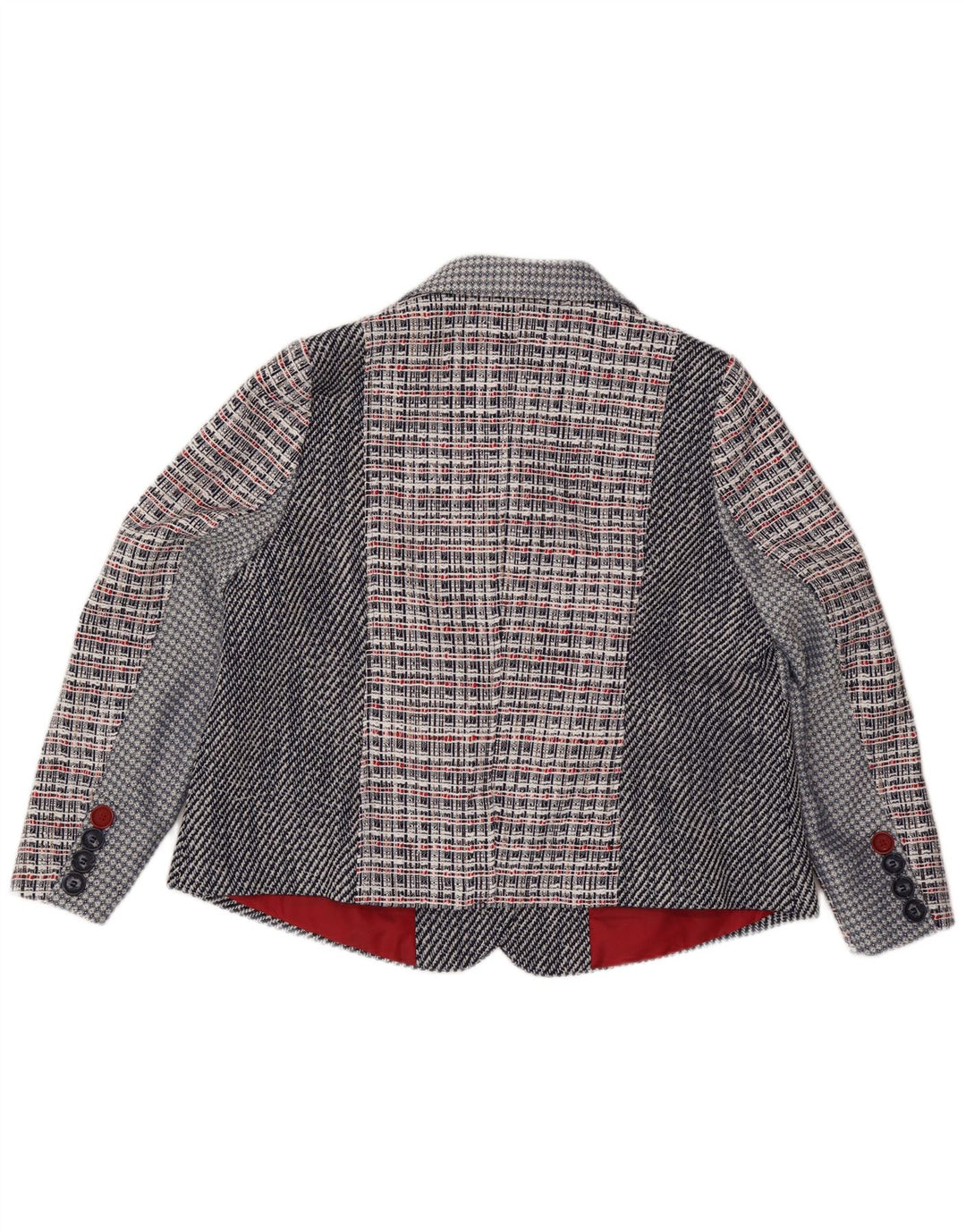 JOE BROWNS Damska marynarka zapinana na 4 guziki UK 22 3XL Granatowa kratka