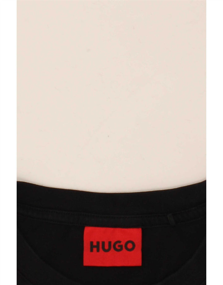 Męska koszulka z grafiką Hugo Boss, średnia czarna