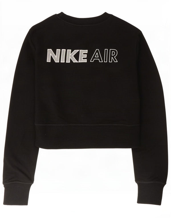 Damska bluza Nike Crop Graphic Jumper UK 10, mała, czarna bawełna