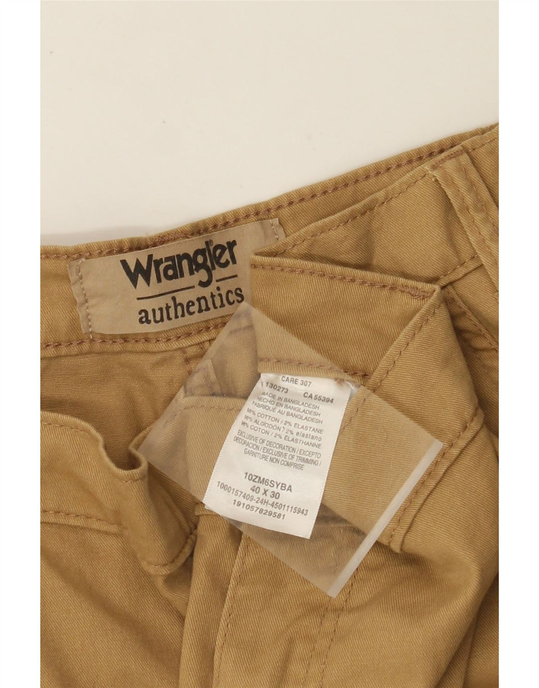 Męskie spodnie cargo WRANGLER Authentic Straight W40 L30 Beżowa bawełna