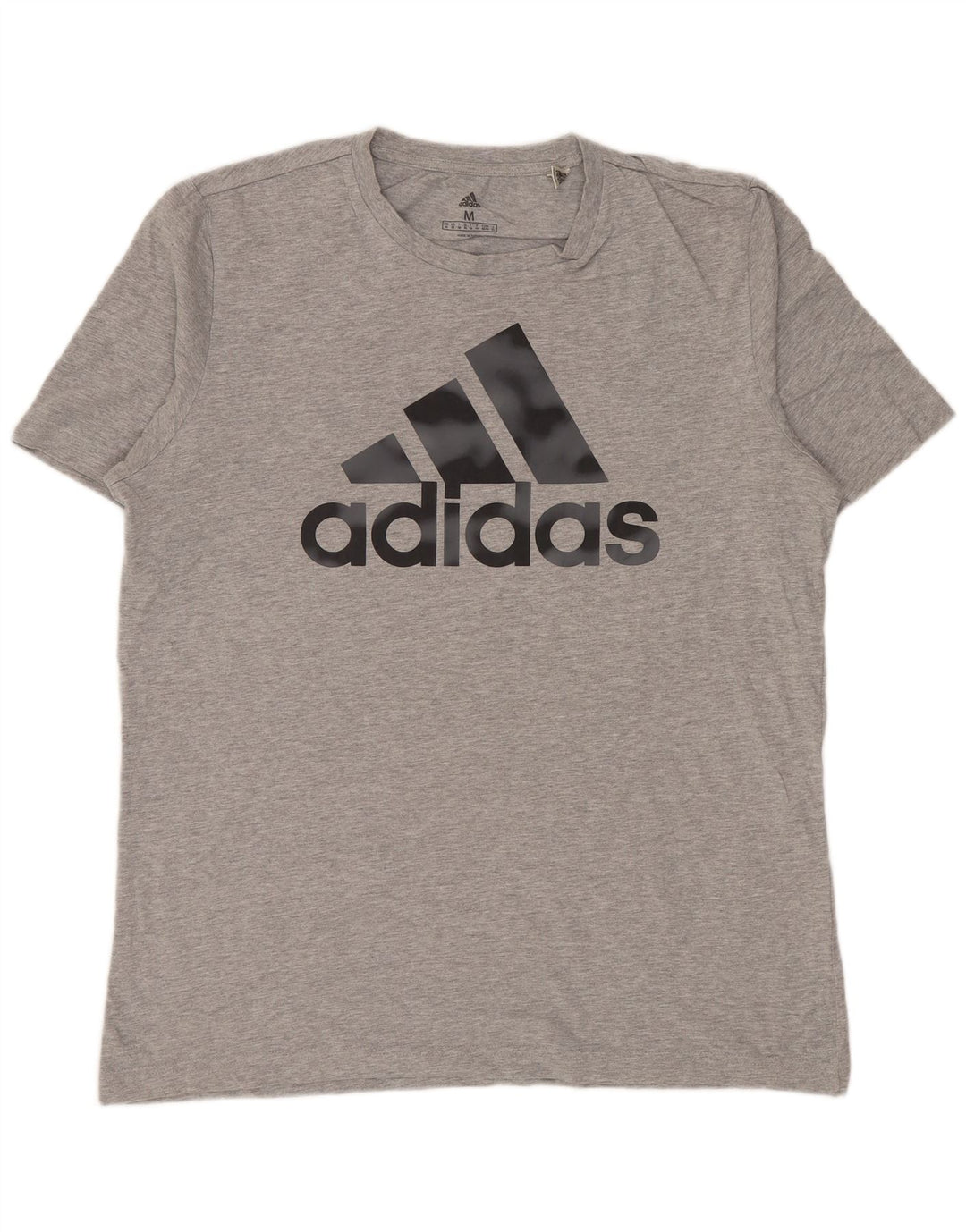 Męska koszulka z grafiką ADIDAS, średnia, szara, bawełniana nakrapiana